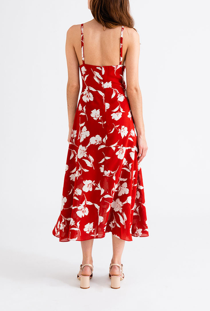 Carly Dress - Red Floral