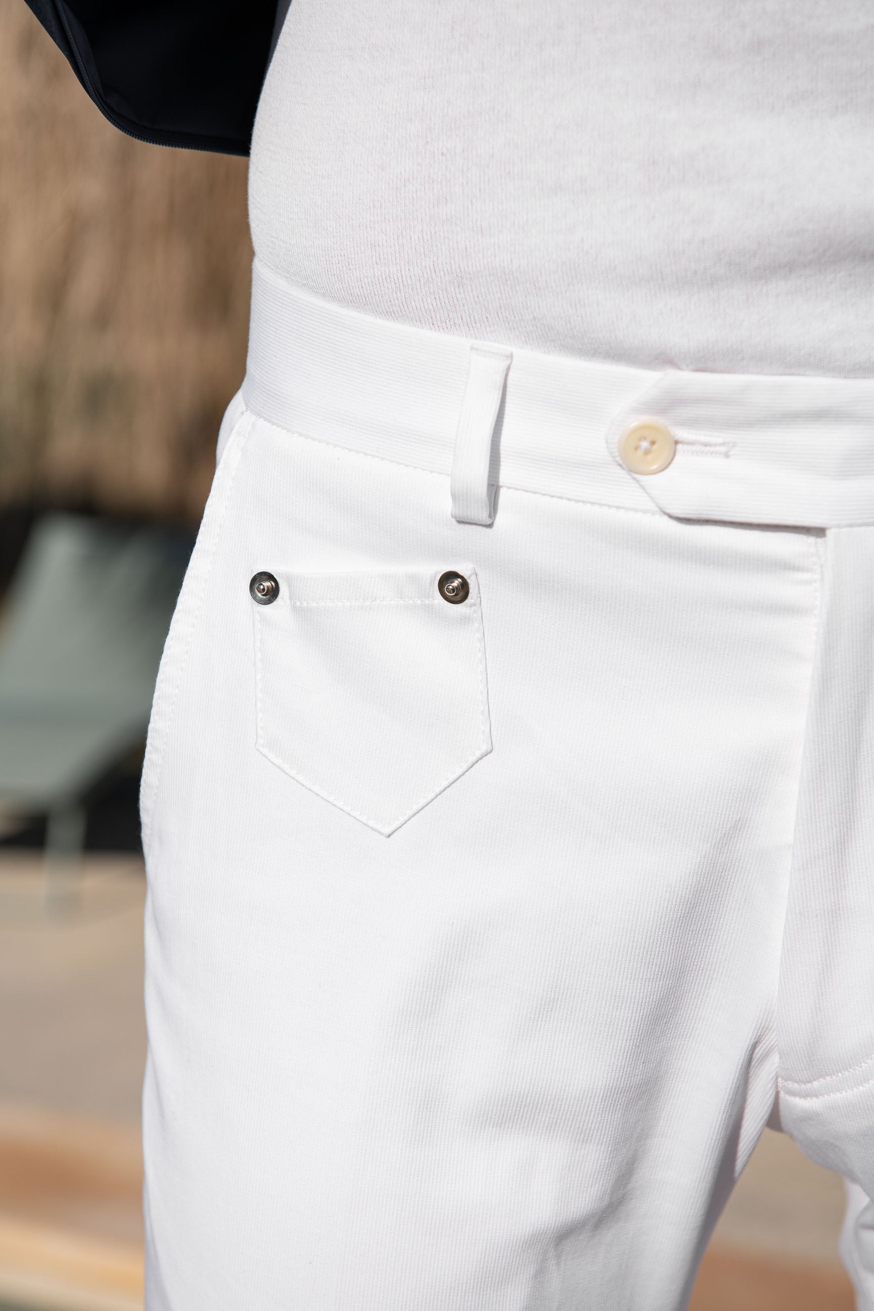 White Cotton Sirmione Trousers