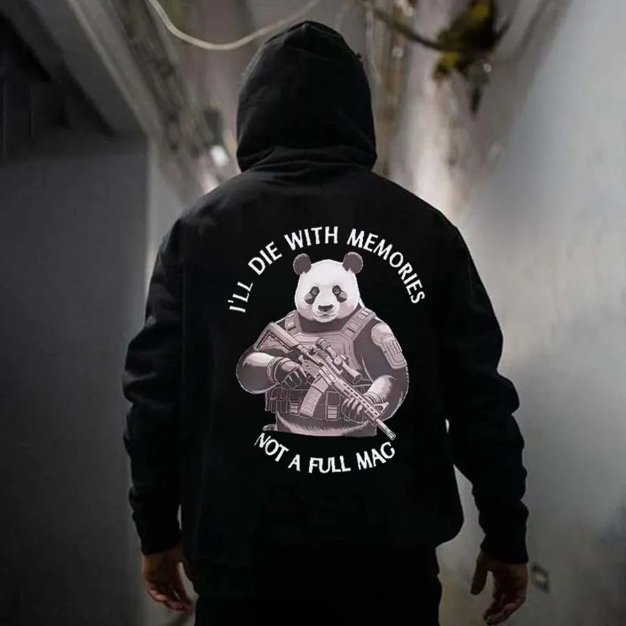I'll Die With Memories Not A Full Mag Printed Oversized Men's Hoodie