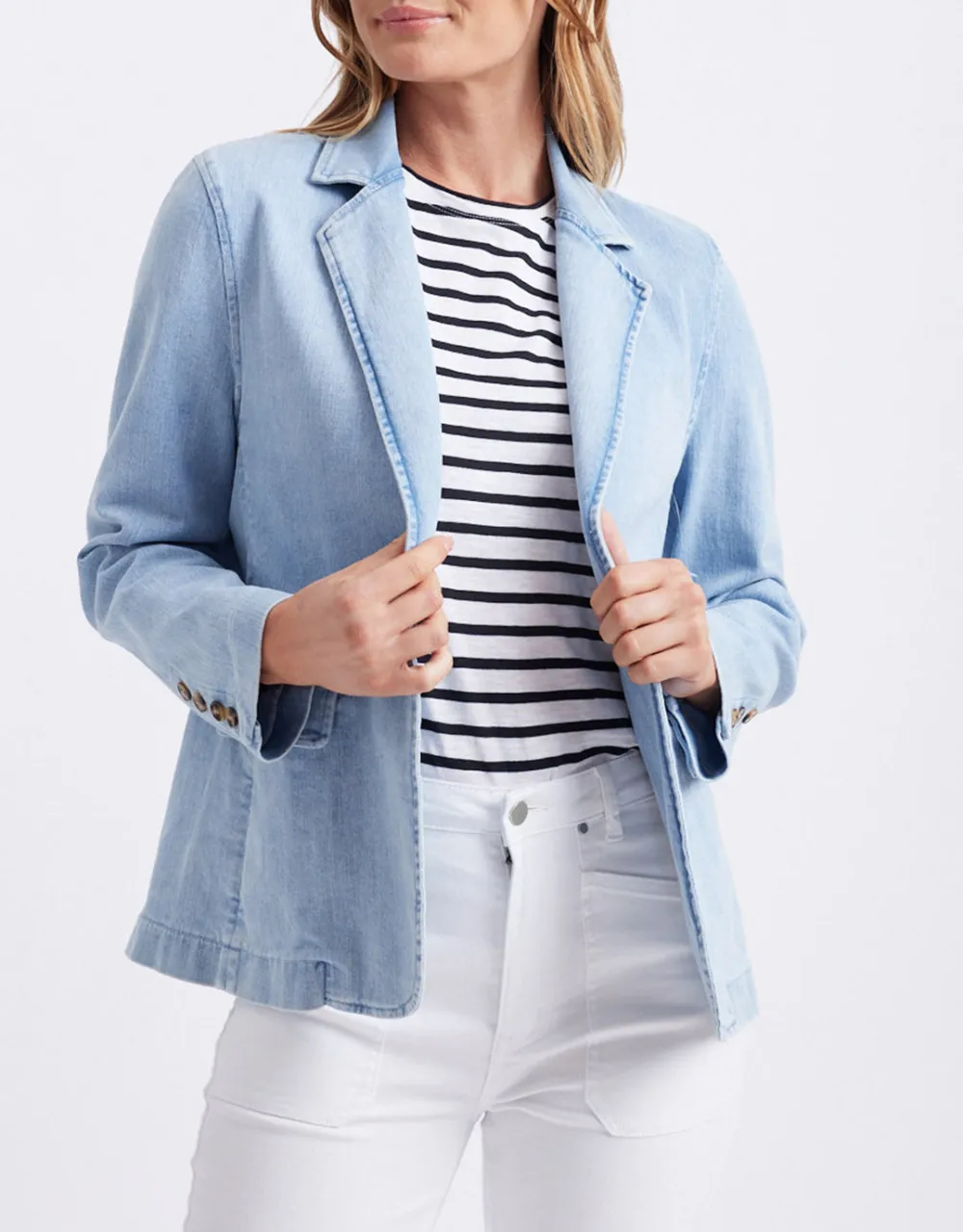 Denim Blazer - Ice Blue