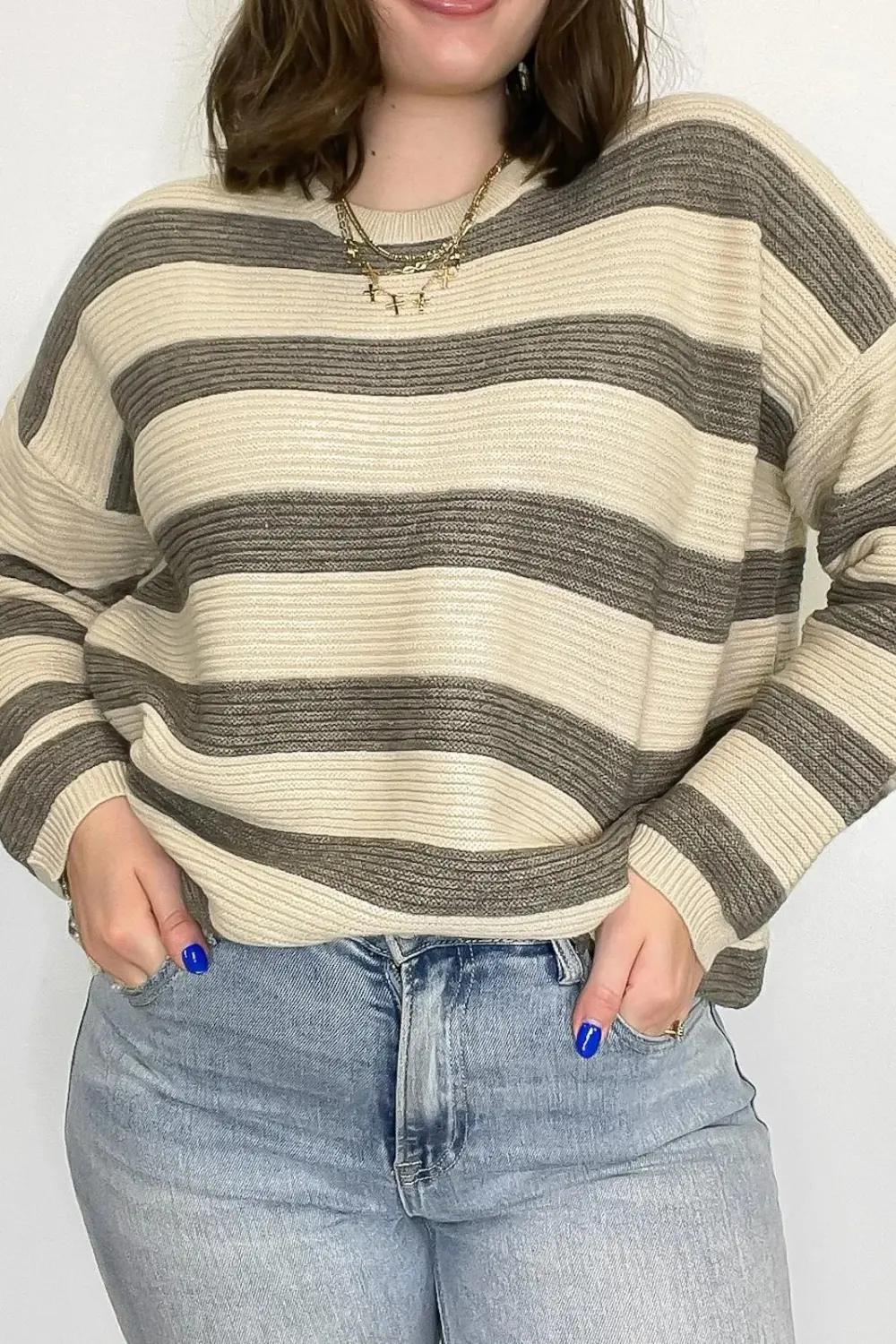 Striped Relaxed Fit Sweater