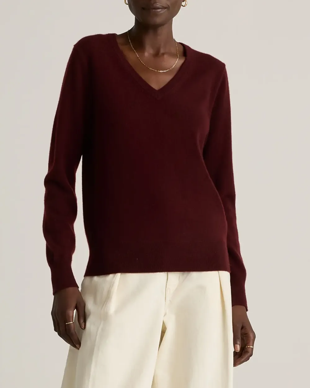 V-Neck Mongolian Cashmere Sweater