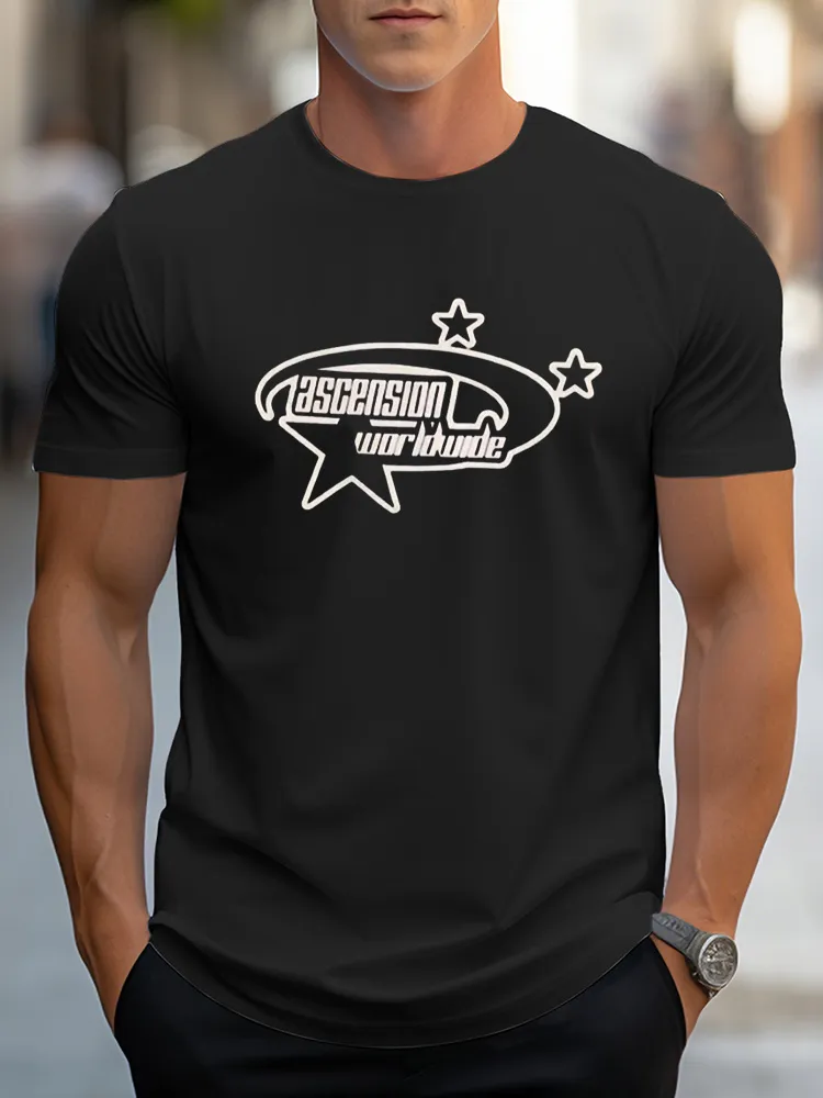 Men'S Ascension Pure Cotton Round-Neck Short-Sleeved T-Shirt