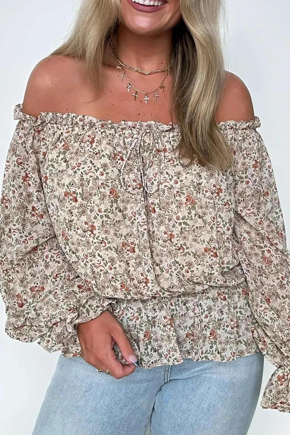 Whimsical Cutie Off Shoulder Floral Top