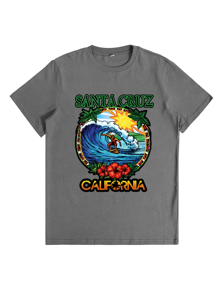 Retro Santa Cruz California Surfing Graphic Santa Cruz T-Shirt