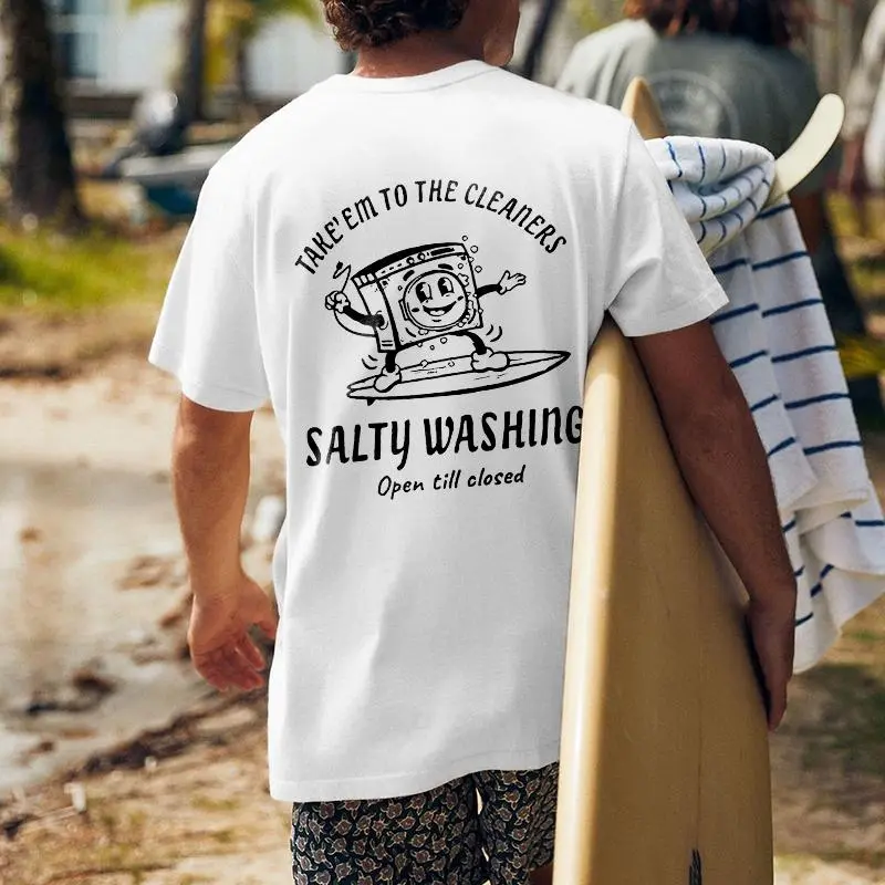 Salty Washing Printed Casual T-shirt