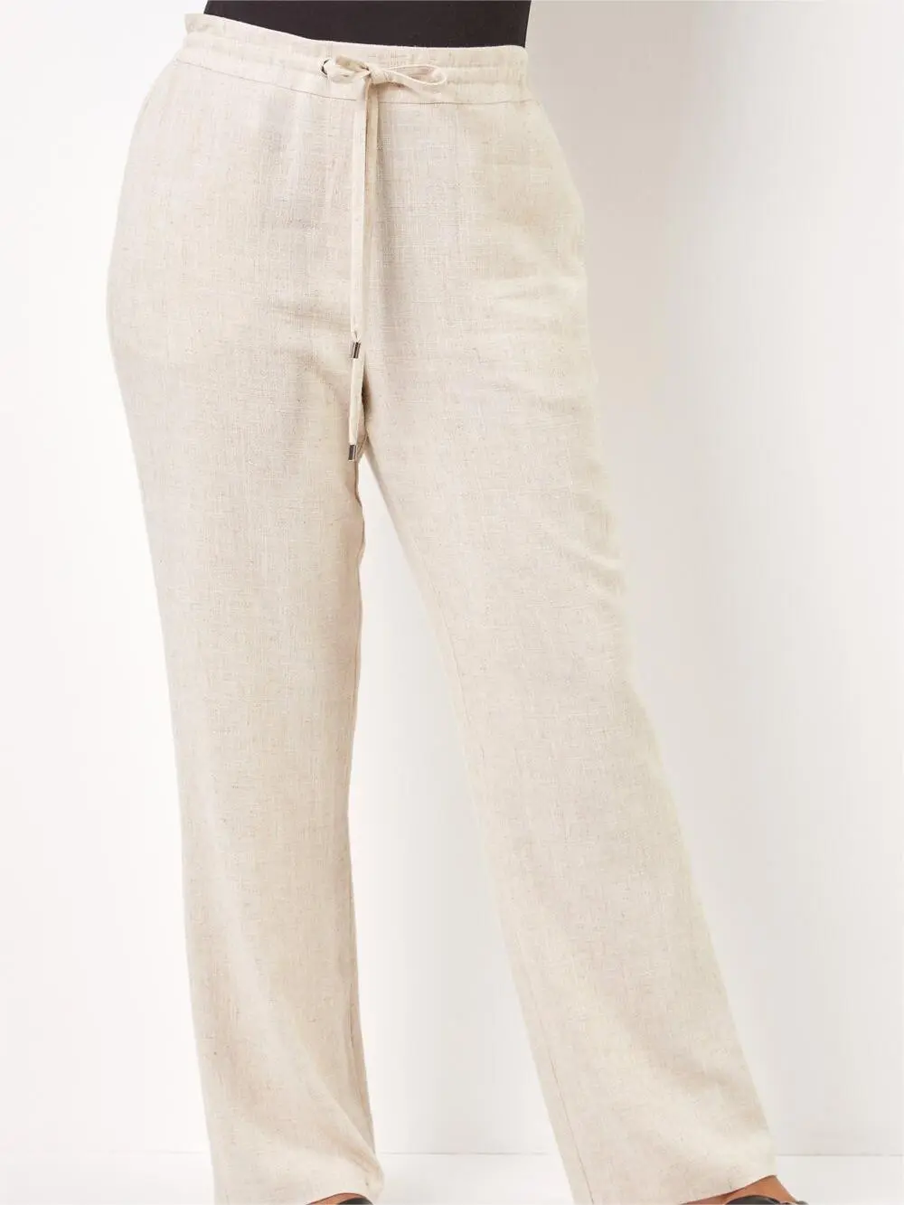 Off-white casual cotton and linen trousers