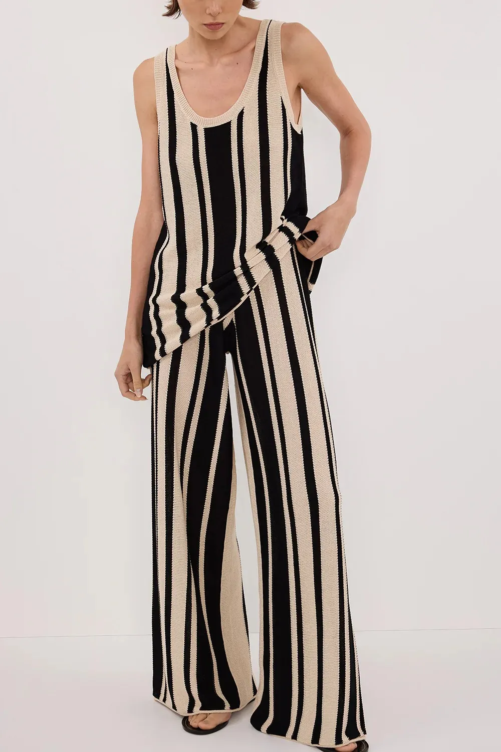 DELPHI STRIPE WIDE LEG KNIT PANT