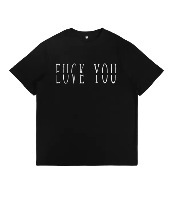 Love You Fk You Letter Print Casual Men'S T-Shirt