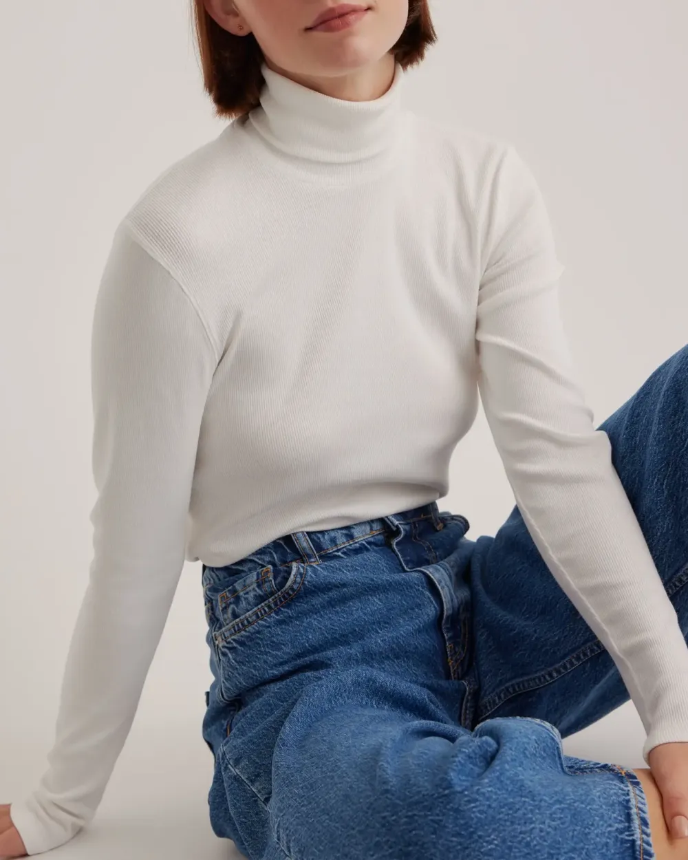 Organic Cotton Micro-Rib Turtleneck