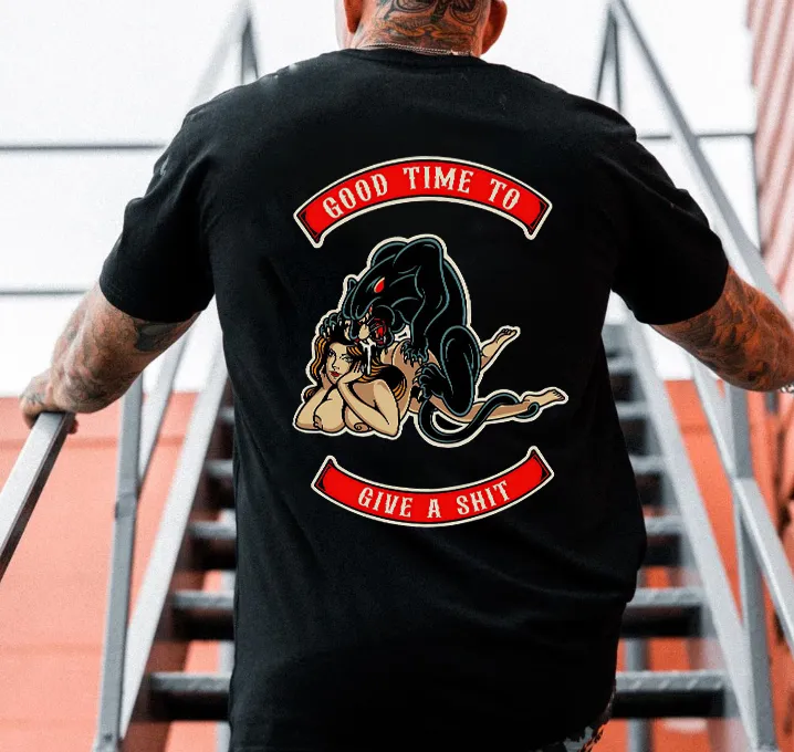 Good Time To Give A Shit Printed Men's T-shirt