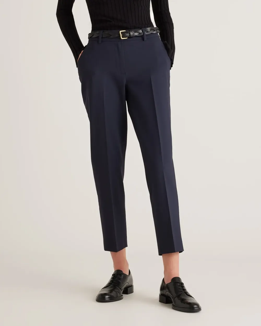 Italian Wool Slim Leg Ankle Pants