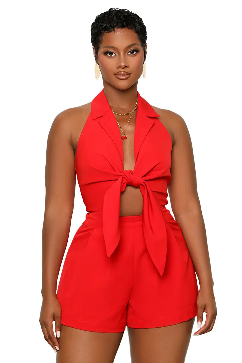 Code Red Halter Romper