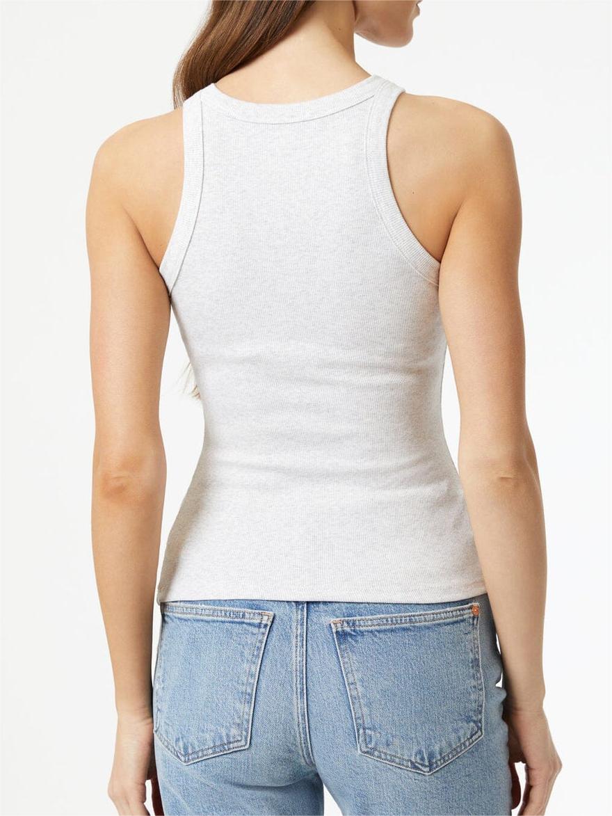 Racer Back White Tank Top