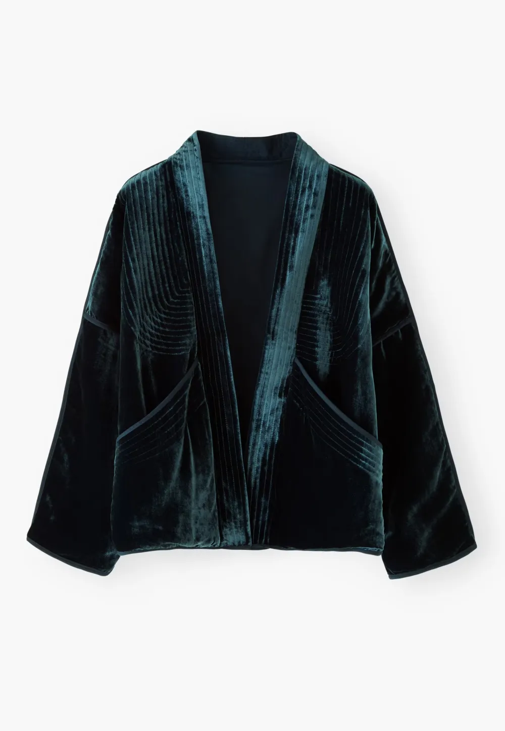 Cropped quilted jacket
Silk & viscose velvet