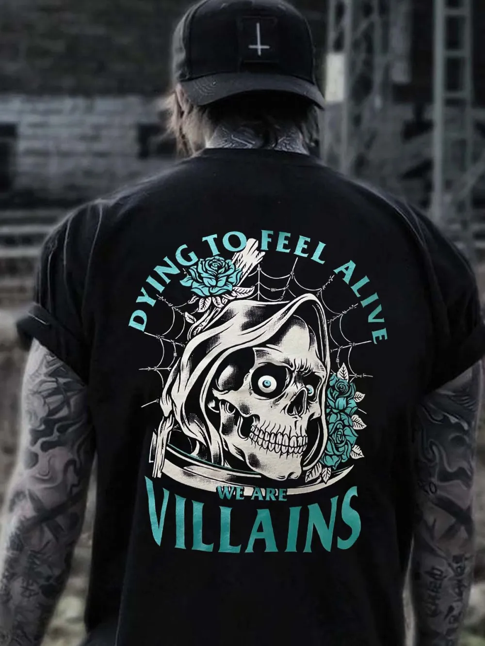 Dying To Feel Alive We Are Villains Printed Men's T-shirt