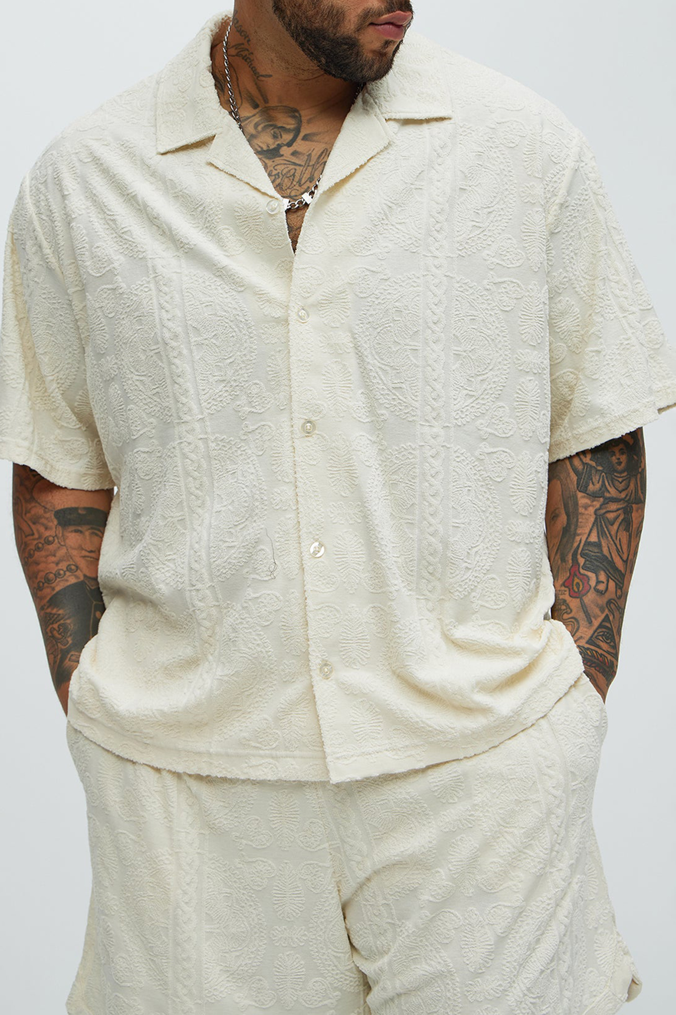 Link Textured Shirt - Cream