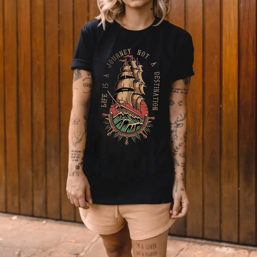 Life Is A Journey Not A Destination Printed Women's T-shirt