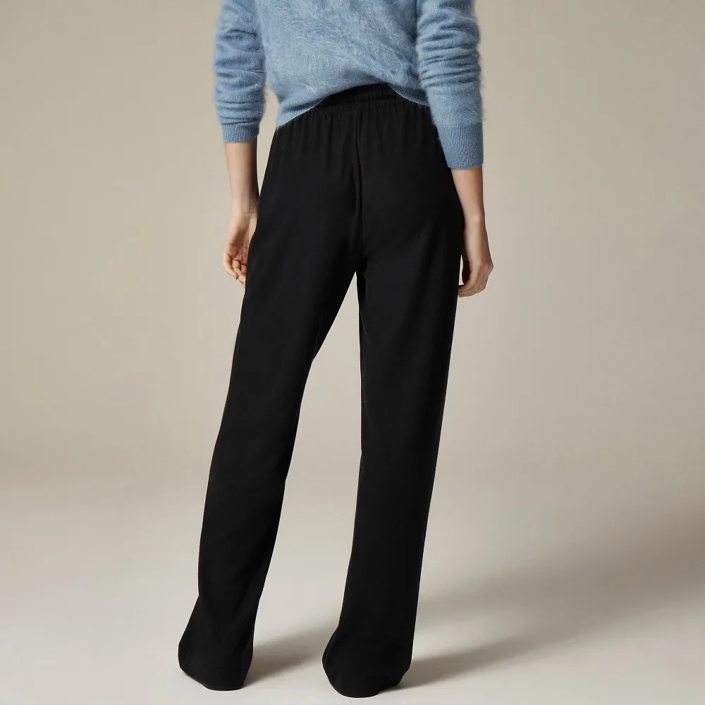 Soft rib wide-leg pant