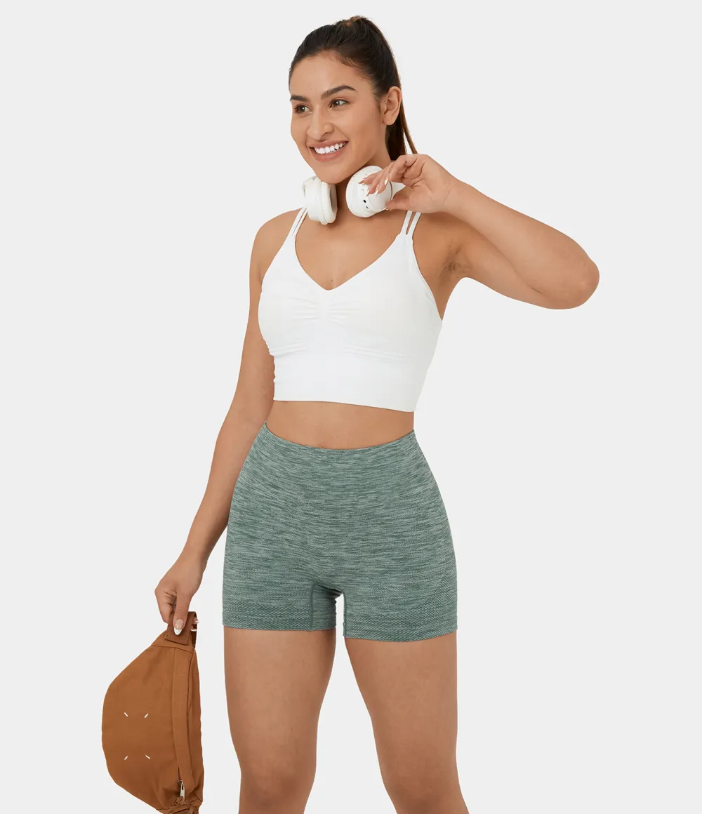 Seamless Flow High Waisted Butt Lifting Ruched Deep Dye Yoga Biker Shorts 3.5''
