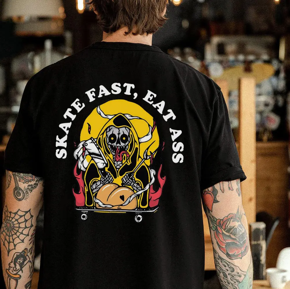 Skate Fast Eat Ass Printed Men's T-shirt