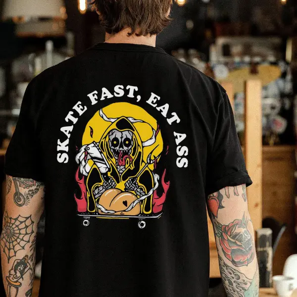 Skate Fast Eat Ass Printed Men's T-shirt