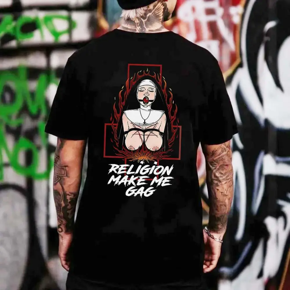 Religion Make Me Gag Printed Men's T-shirt