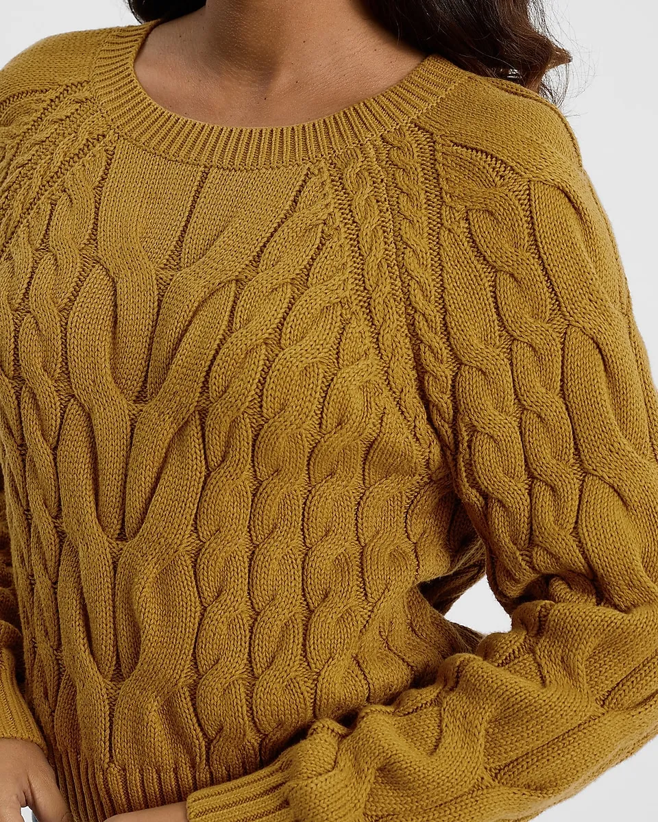 Cable Knit Crew Neck Sweater