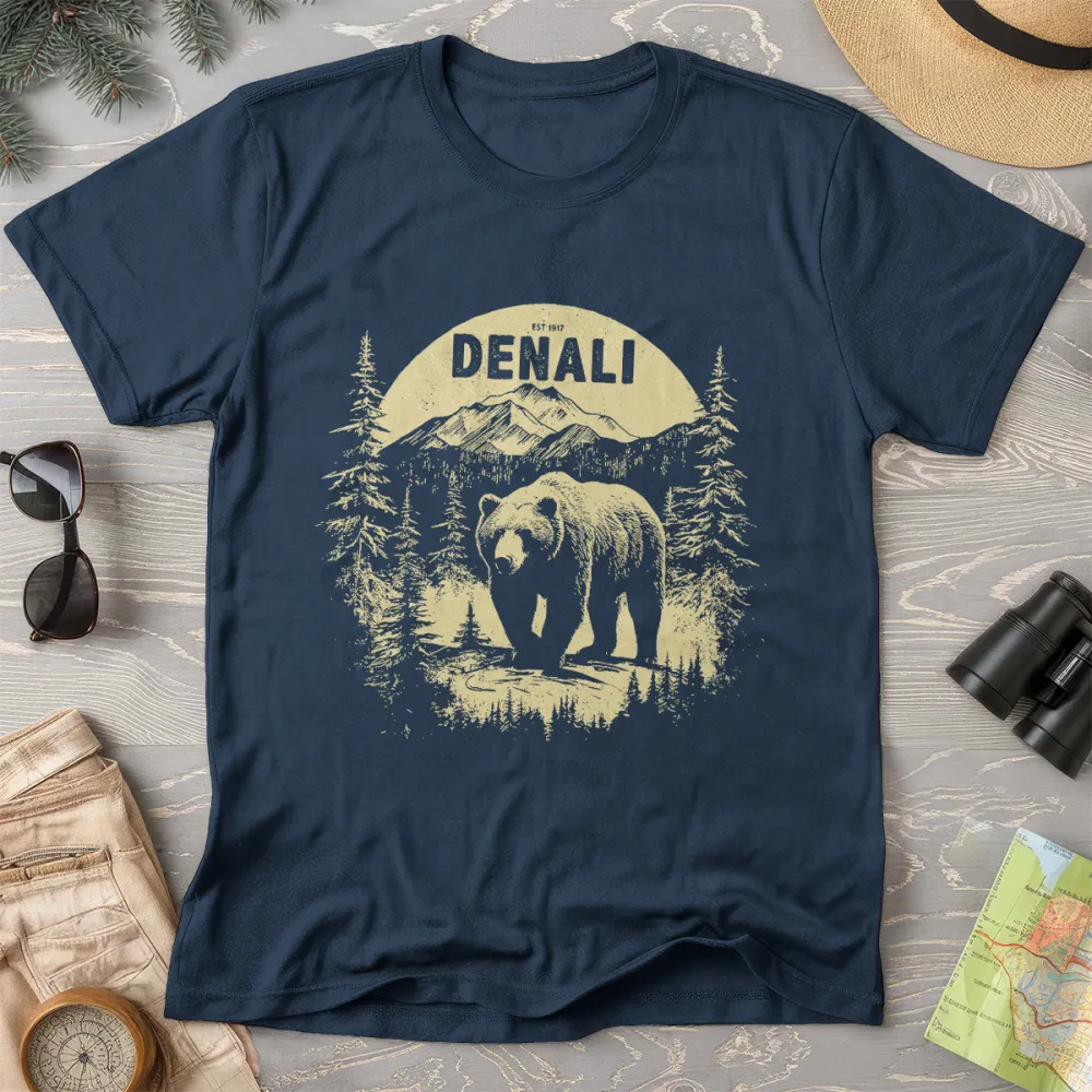 Denali National Park Grizzly Bear Crewneck T-Shirt