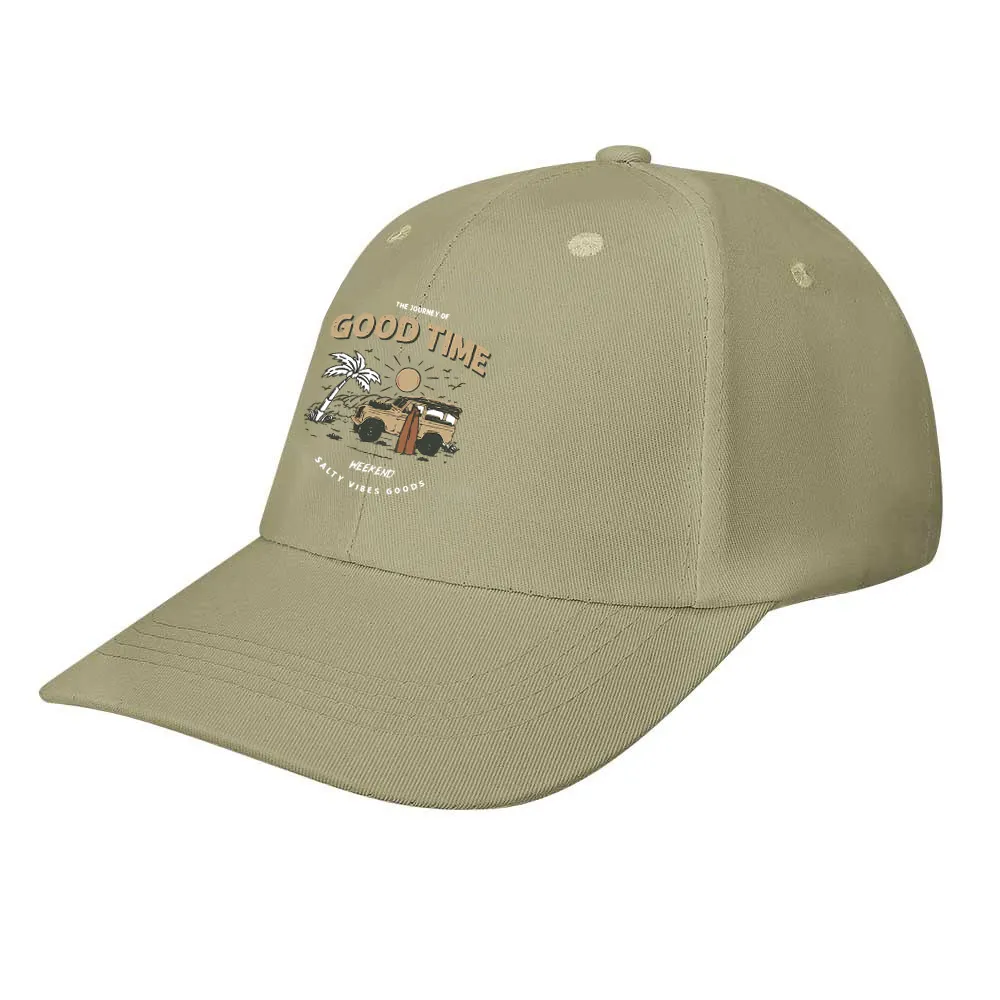 Good Time Weekend Salty Vibes Goods Printed Bent Rubber Baseball Cap