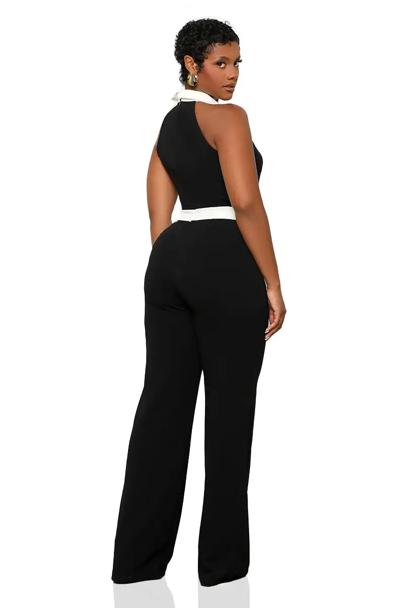 Classic Tuxedo Jumpsuit (Black Multi)