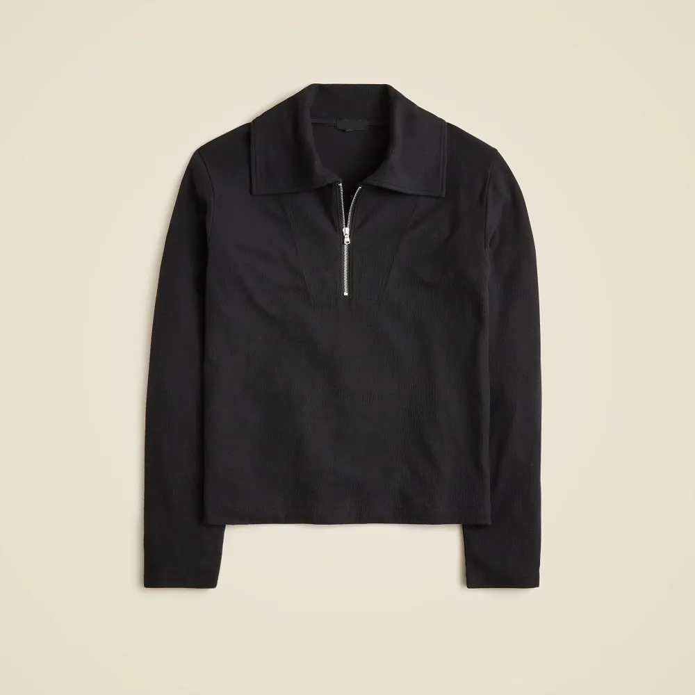 Soft rib quarter-zip top