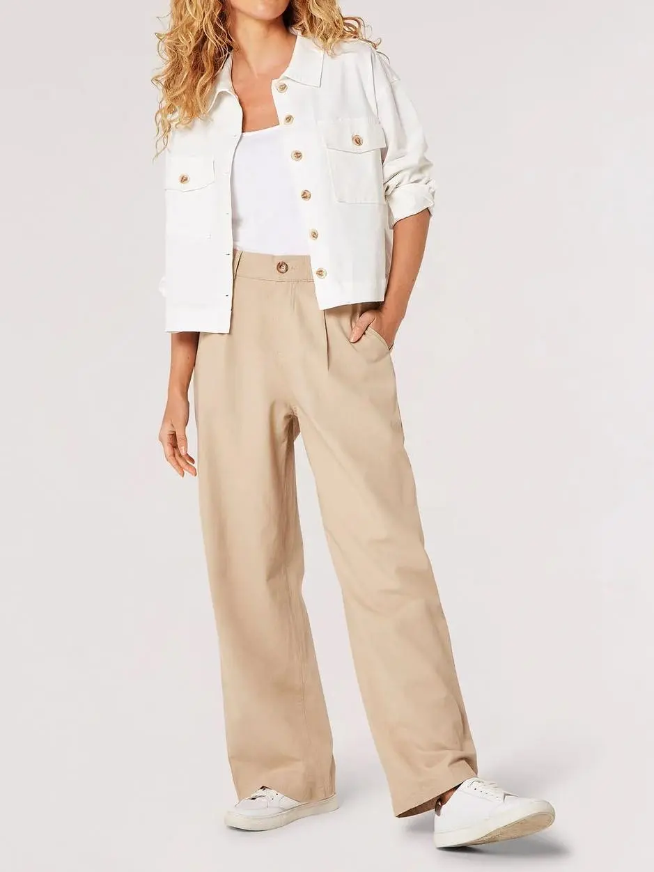 Cotton Blend Lightweight Cropped Jacket