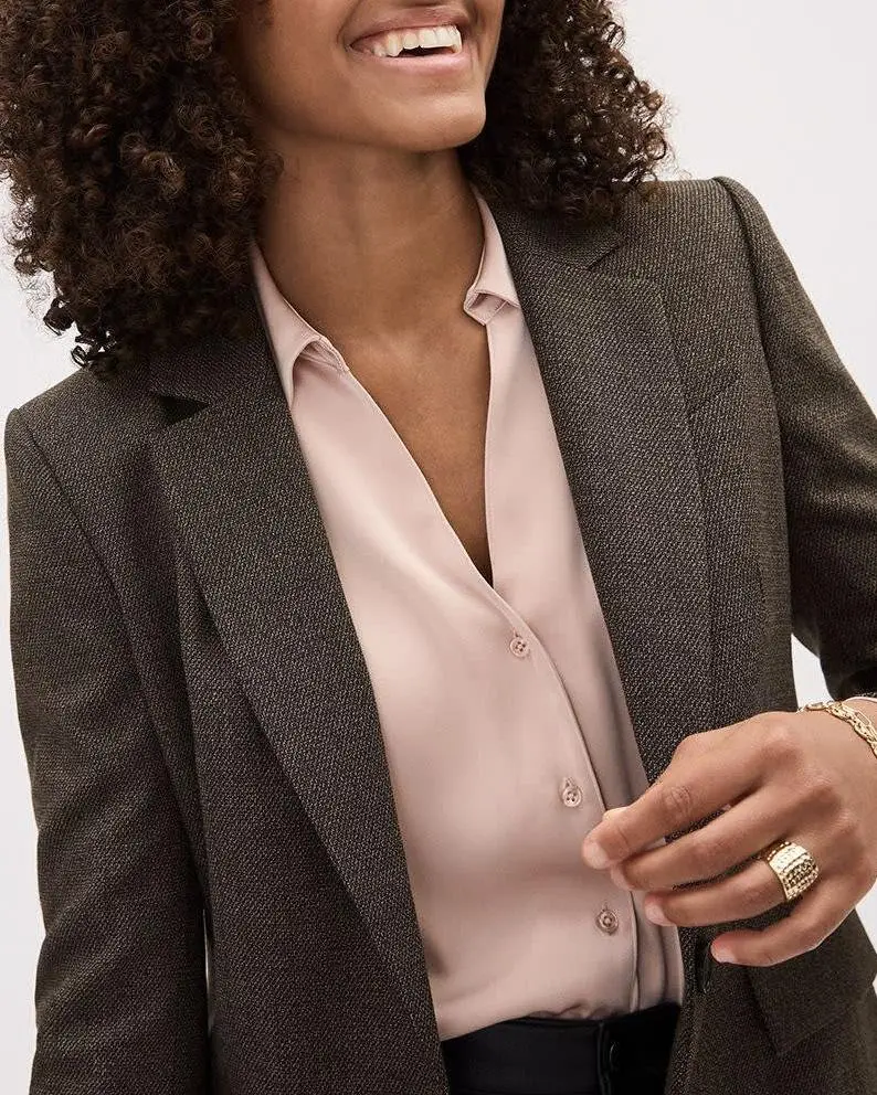 Tweed One-Button Blazer