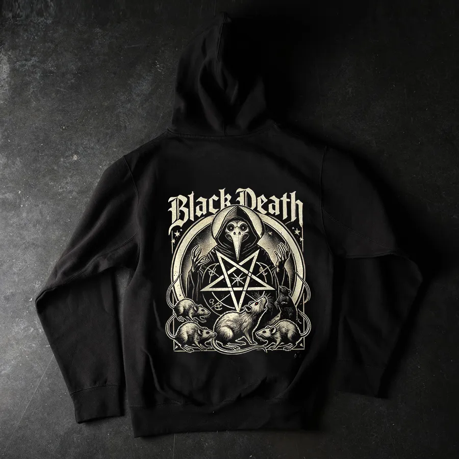 Black Death Printed Men's Hoodie