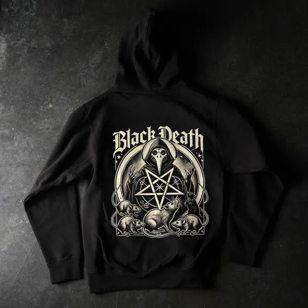 Black Death Printed Men's Hoodie