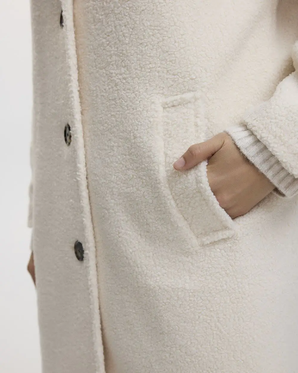 Sherpa Coat with Button Closure