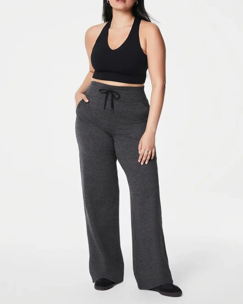 High-Rise Plain Wide Leg Pant