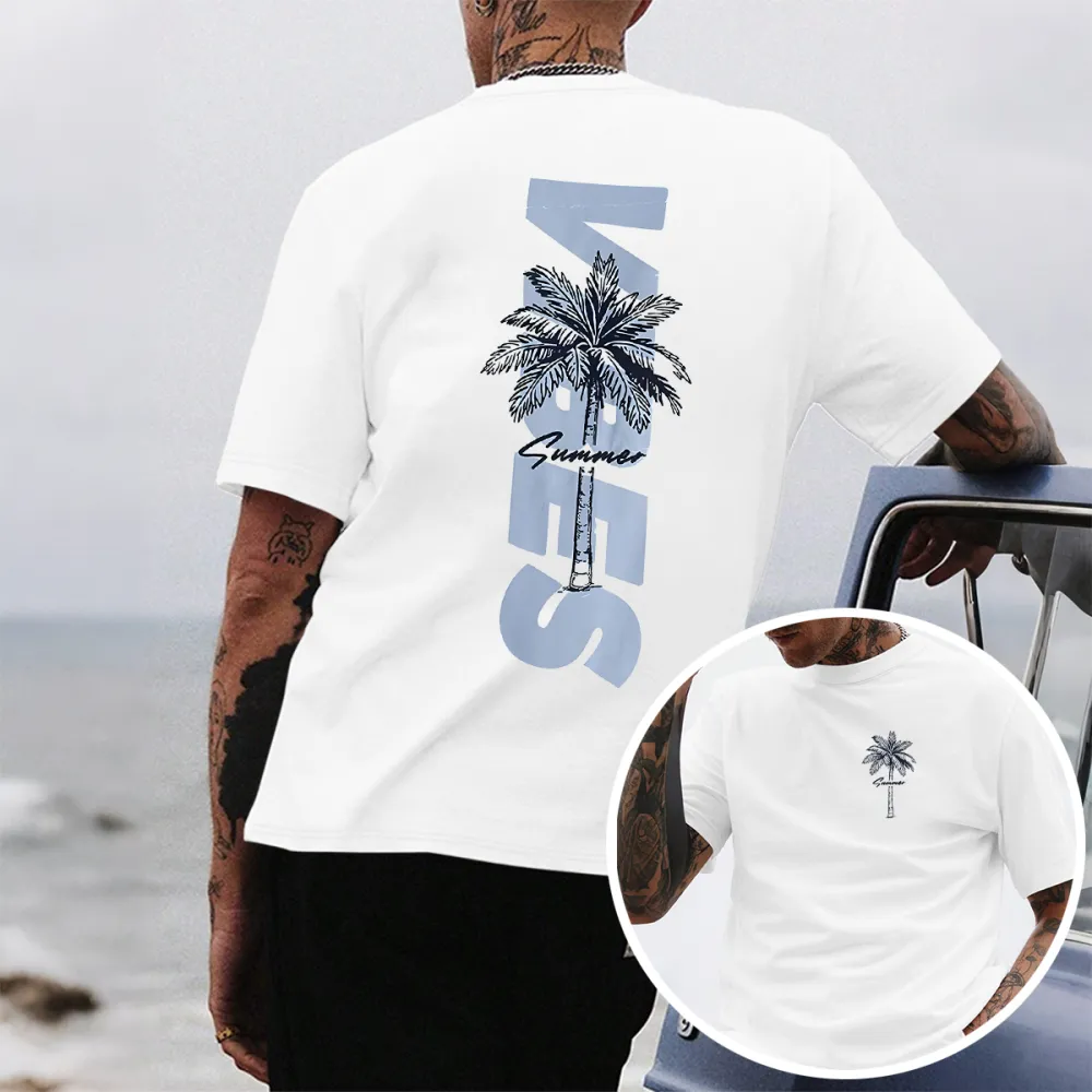 For Men Graphic Crew Neck Coconut Palm Trees T-Shirt
