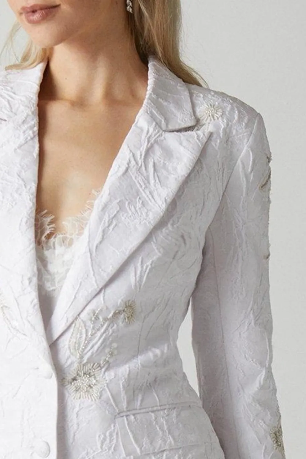 Premium Embellished Jacquard Blazer