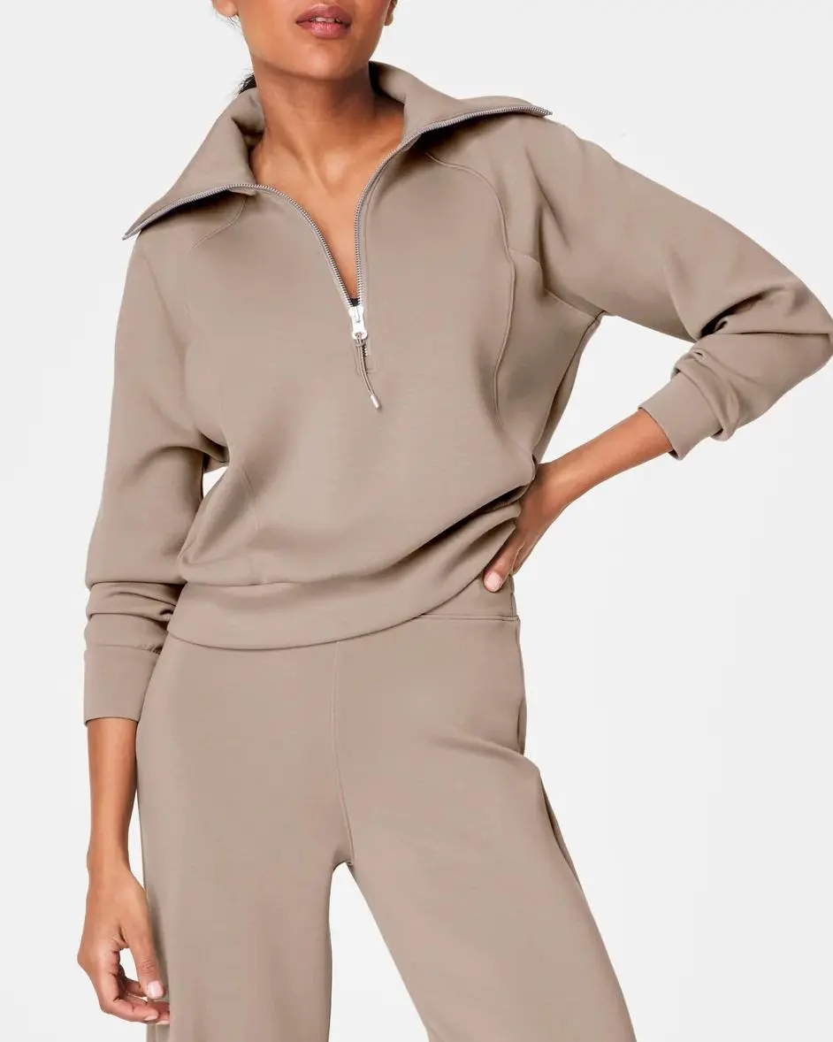 Half-Zip Loose Long-Sleeved Sweatshirt