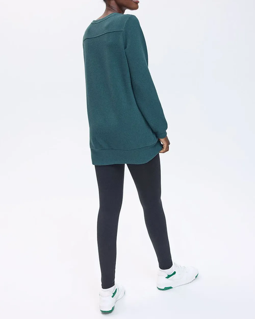 Long-Sleeve Crew-Neck Ottoman-Knit Tunic