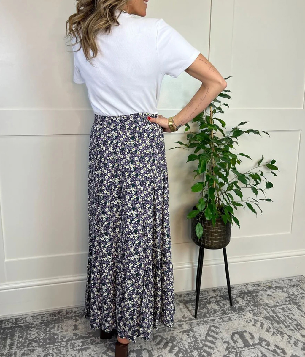 Floral Guiding Light Jersey Maxi Skirt