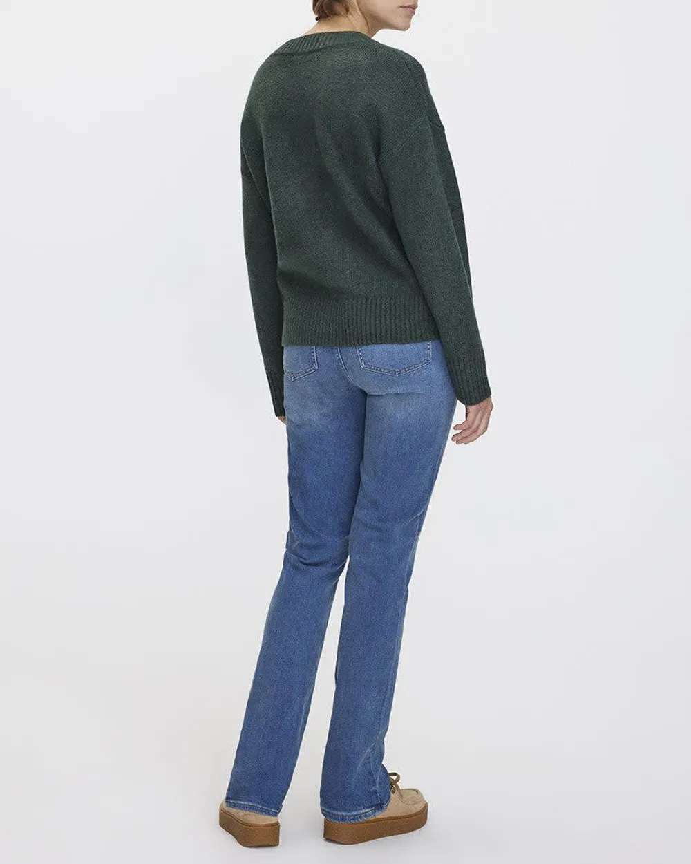 PlushSoft Long-Sleeve V-Neck Sweater