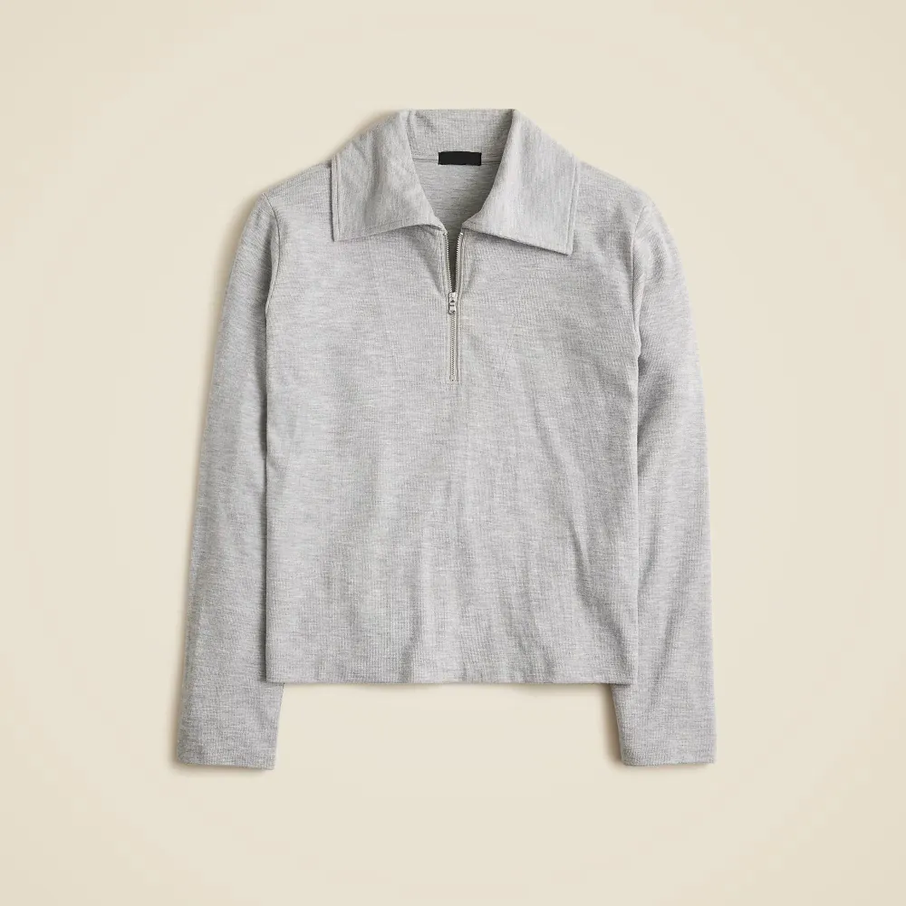 Soft rib quarter-zip top