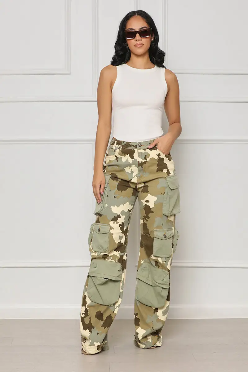 Weekend Chaos Cargo Pants (Tan Multi)- FINAL SALE