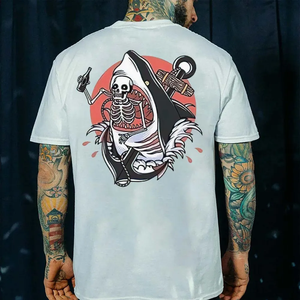 Injured Shark Printed Men's T-shirt