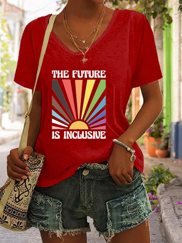 T-Shirt The Future Is Inclusive Shirt, Rainbow Pride Tee, Trans Rights Top