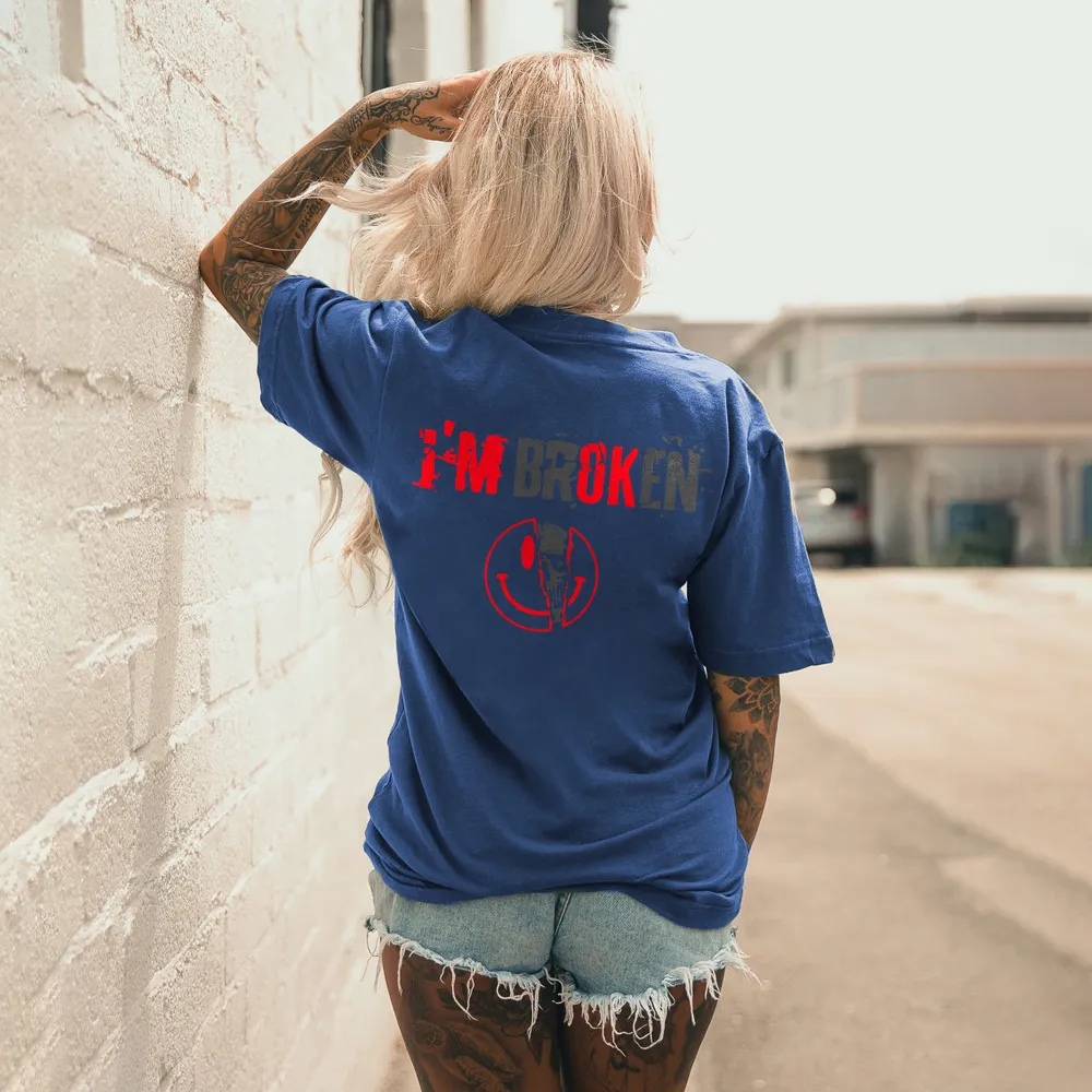 Vintage I'm Broken Skull Women's Monogram T-shirt