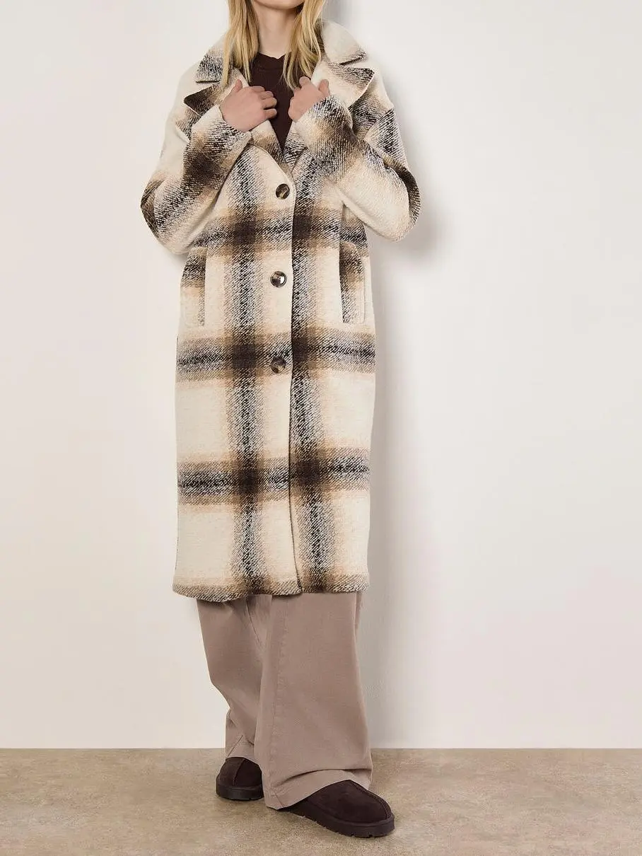 Soft Oversized Check Coat